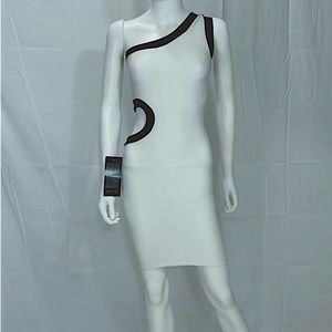 White and Black BEBE Dress